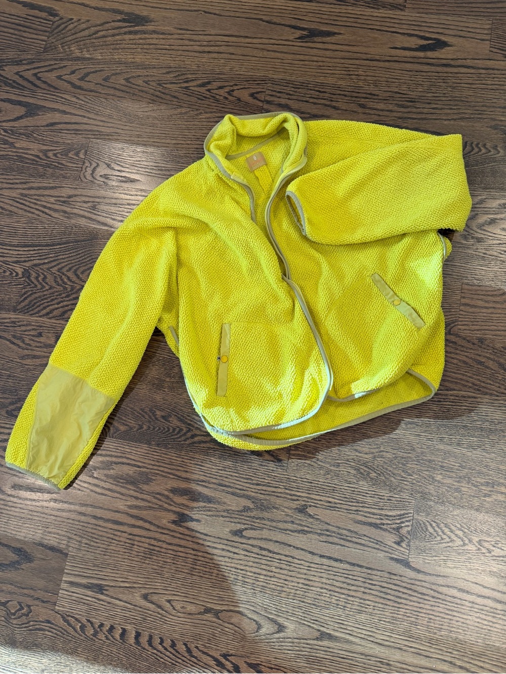 Free People movement Bright Yellow Fleece zip up